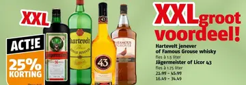 Aanbieding: Hartevelt jenever of Famous Grouse whisky, Jägermeister of Licor 43