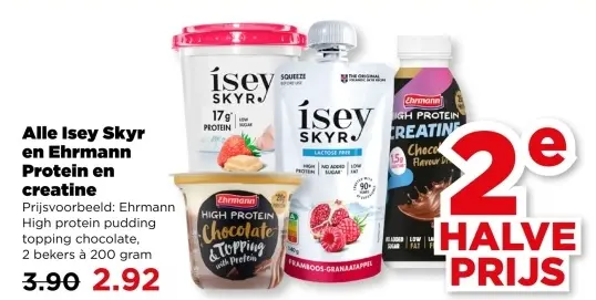 Aanbieding: Isey Skyr en Ehrmann Protein en creatine