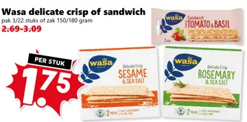 Aanbieding: Wasa delicate crisp of sandwich