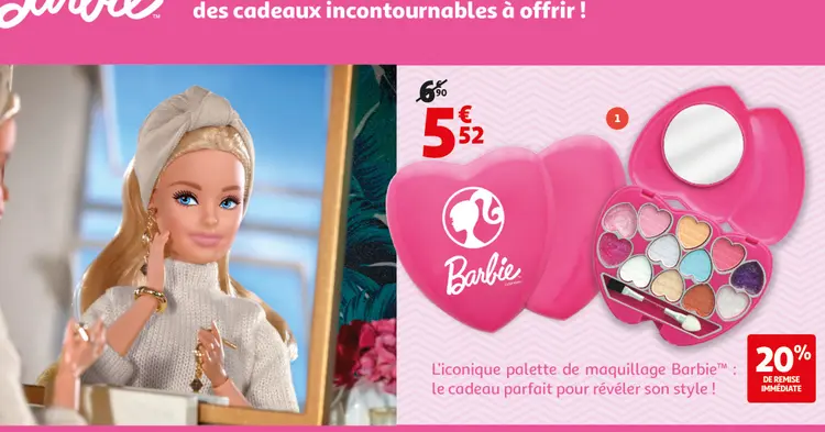 Offre: L'iconique palette de maquillage Barbie