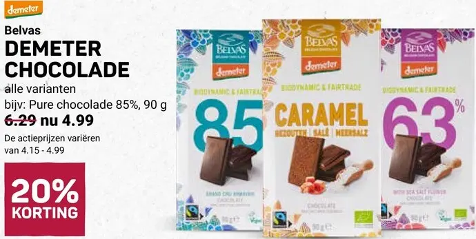 Aanbieding: Demeter chocolade