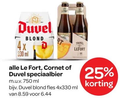 Aanbieding: Le Fort, Cornet of Duvel speciaalbier