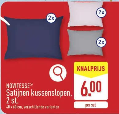 Promotie: Satijnen kussenslopen