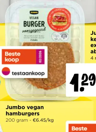 Promotie: Jumbo vegan hamburgers