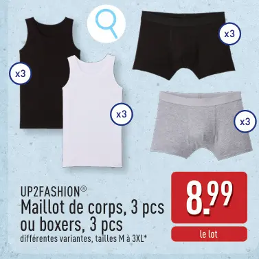 Offre: Maillot de corps ou boxers