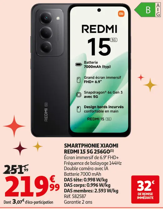 Promotie: Smartphonie REDMI 15 5g 256go