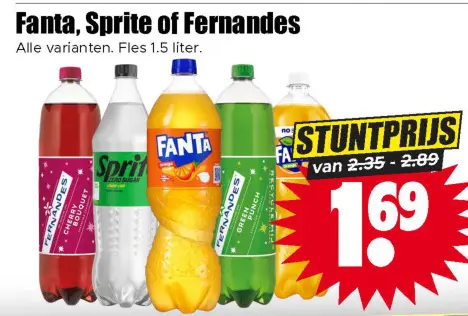 Aanbieding: Fanta, Sprite of Fernandes