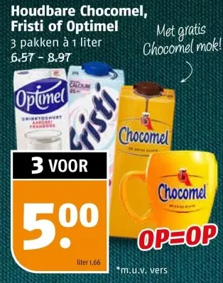 Aanbieding: Houdbare Chocomel, Fristi of Optimel