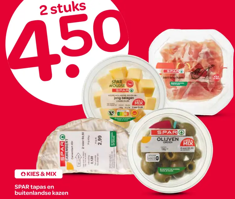 Aanbieding: tapas en buitenlandse kazen