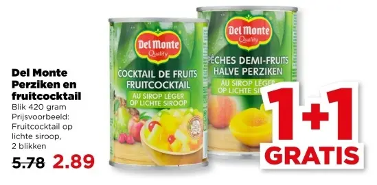 Aanbieding: Perziken en fruitcocktail
