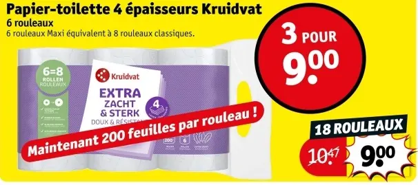 Offre: Papier-toilette 4 épaisseurs