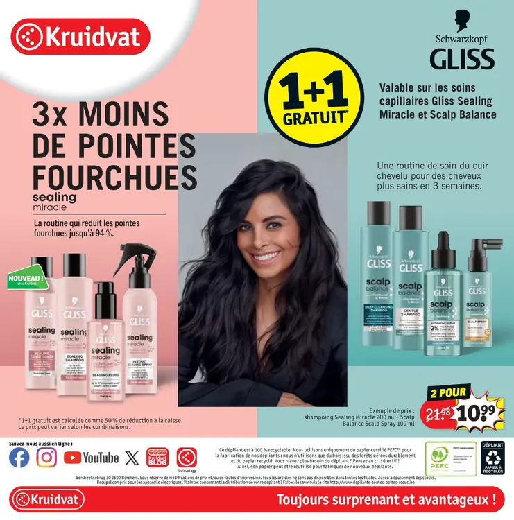 Offre: Soins capillaires Gliss Sealing Miracle et Scalp Balance