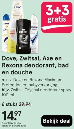 Aanbieding: Deodorant, bad en douche