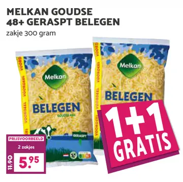 Aanbieding: Melkan goudse 48+ geraspt belegen