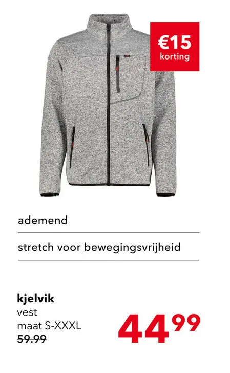 Aanbieding: Kjelvik gevoerd heren outdoor vest grijs