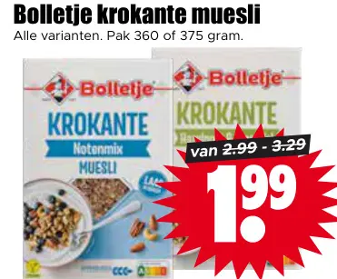 Aanbieding: Bolletje krokante muesli