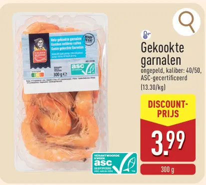 Aanbieding: Gekookte garnalen
