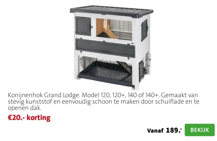 Promotie: Konijnenhok Grand Lodge
