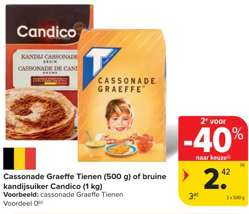 Promotie: Cassonade Graeffe Tienen of bruine kandijsuiker Candico