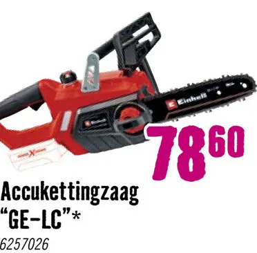Aanbieding: EINHELL Accu Kettingzaag GE-LC 18 V / 25 cm excl. accu en lader