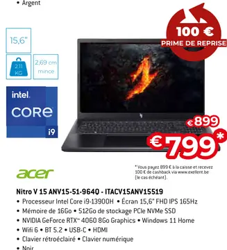 Offre: Nitro V 15 ANV15-51-9640 - ITACV15ANV15519