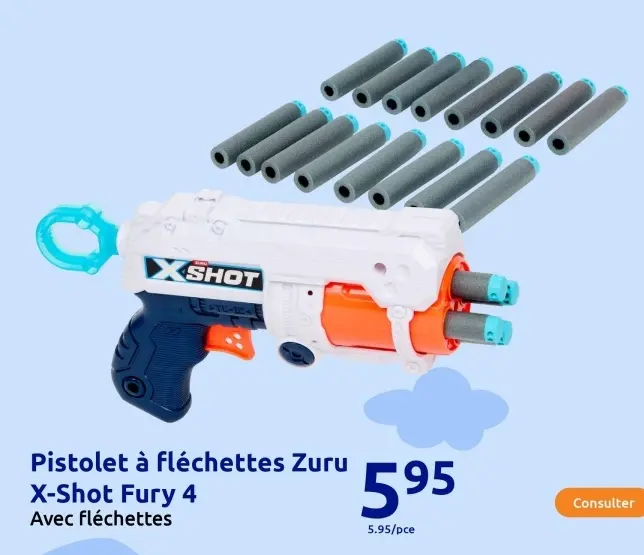 Offre: Pistolet à fléchettes Zuru X-Shot Fury 4