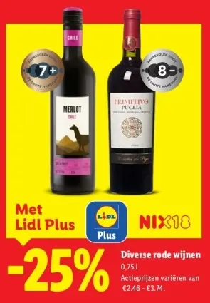 Aanbieding: Diverse rode wijnen