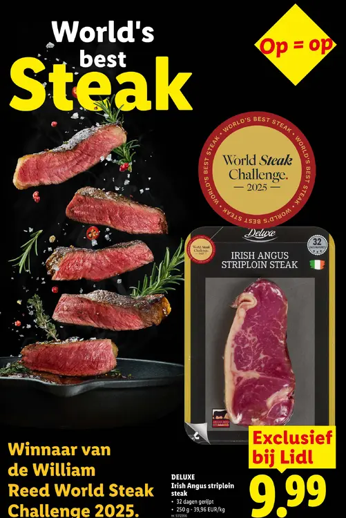Promotie: Irish Angus striploin steak