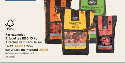 Offre: Briquettes BBQ