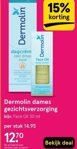 Aanbieding: Dermolin dames gezichtsverzorging