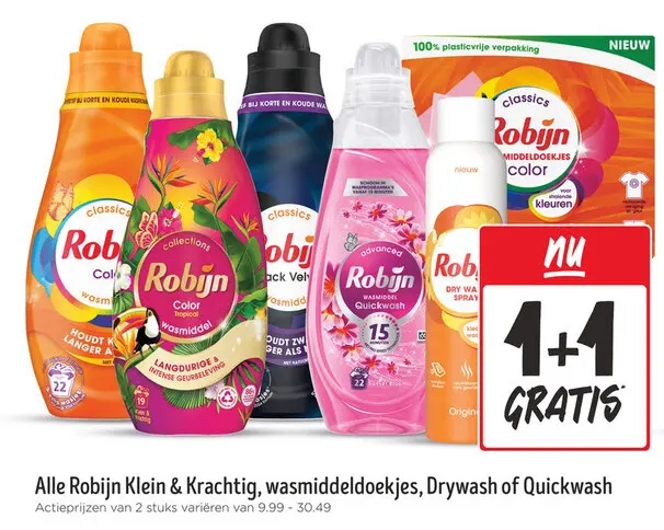 Aanbieding: Alle Robijn Klein & Krachtig, wasmiddeldoekjes, Drywash of Quickwash