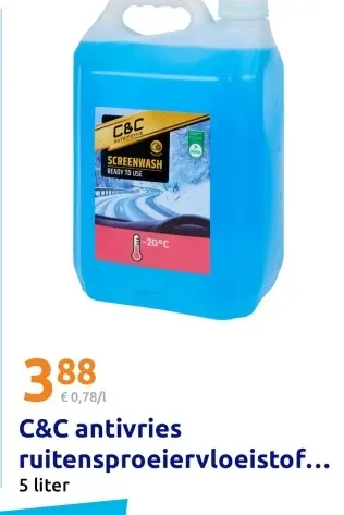Aanbieding: C&C antivries ruitensproeiervloeistof