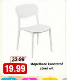 Promotie: stapelbare kunststof stoel wit