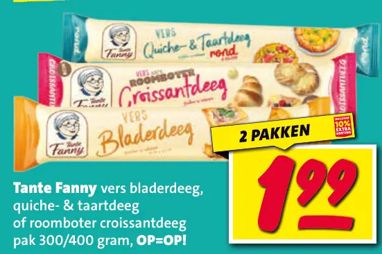 Aanbieding: vers bladerdeeg, quiche- & taartdeeg of roomboter croissantdeeg