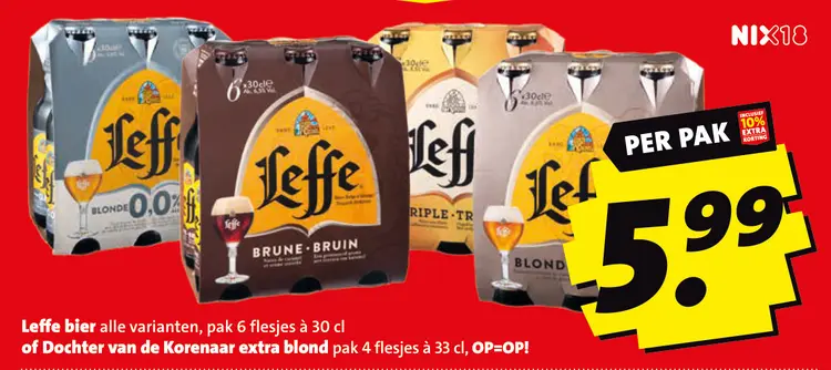 Aanbieding: Leffe bier of Dochter van de Korenaar extra blond
