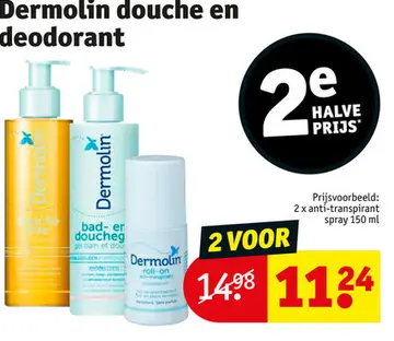 Aanbieding: Dermolin douche en deodorant