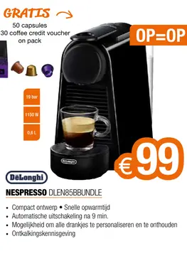 Aanbieding: Nespresso dlen85bbundle