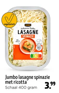 Aanbieding: Jumbo lasagne spinazie met ricotta