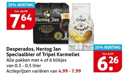 Aanbieding: Desperados, Hertog Jan Speciaalbier of Tripel Karmeliet