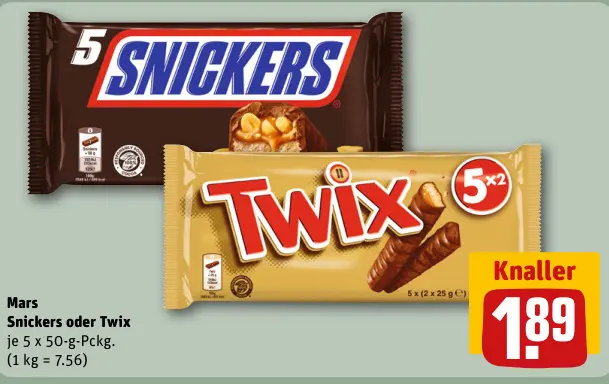 Aanbieding: Snickers oder Twix