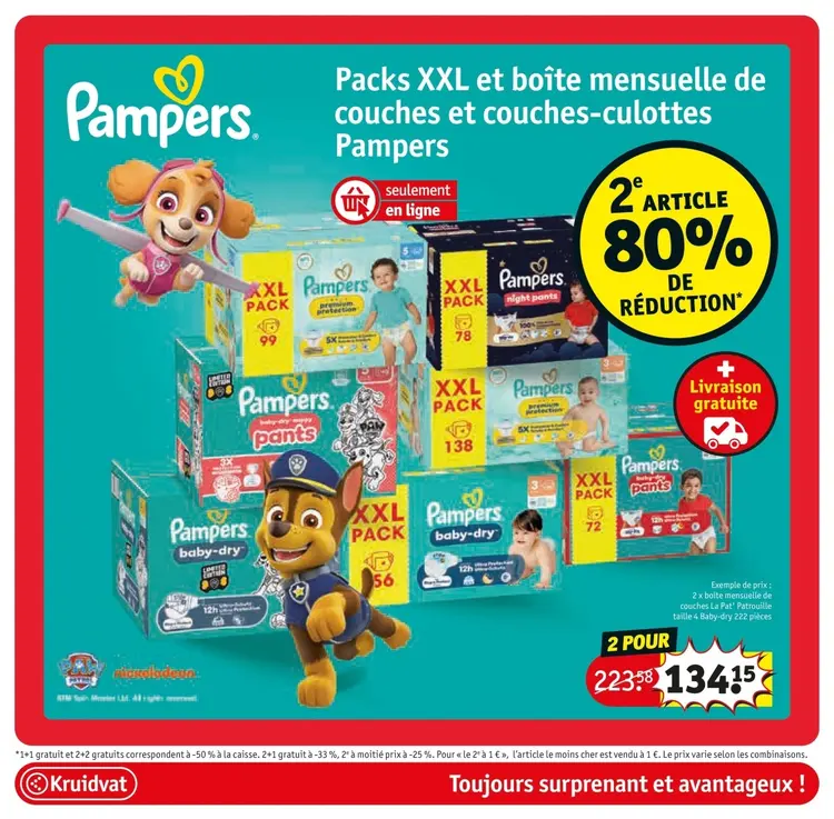 Offre: Packs XXL et boîte mensuelle de couches et couches-culottes