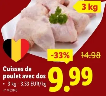 Offre: Cuisses de poulet avec dos