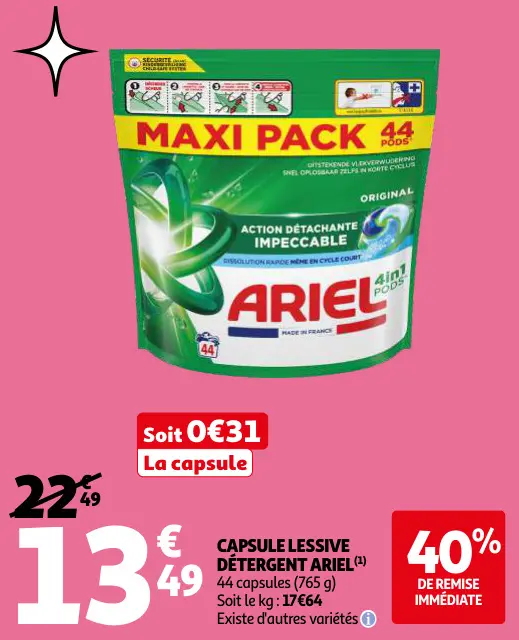 Offre: Capsule lessive détergent