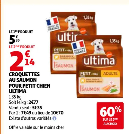 Offre: Croquettes au saumon pour petit chien