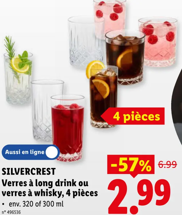 Offre: Verres à long drink ou verres à whisky