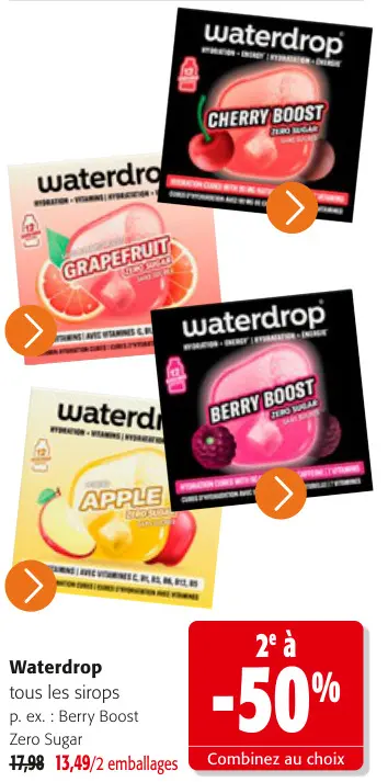 Offre: Waterdrop tous les sirops