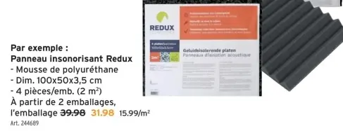 Offre: Panneau insonorisant Redux