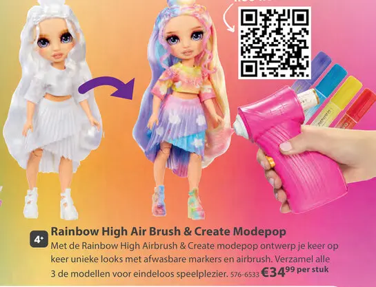 Aanbieding: Rainbow High Air Brush & Create Fashion Doll Purple Eyes