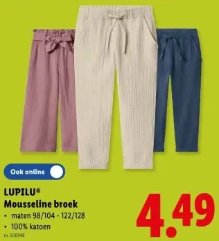 Promotie: Mousseline broek