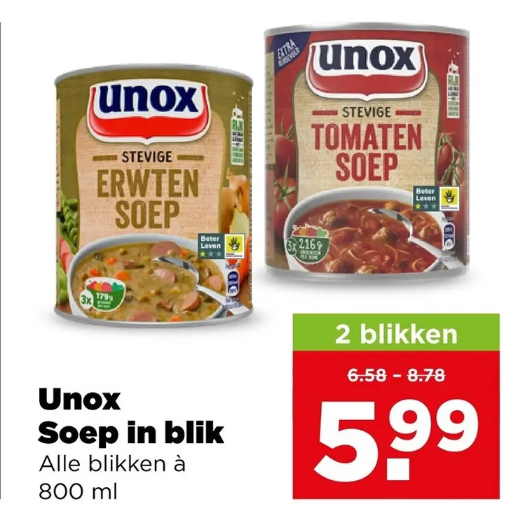 Aanbieding: Unox Soep in blik